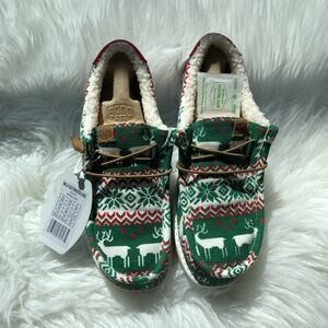 Hey Dude Wally Ugly Sweater Reindeer‎ Games Christmas Shoes Men Size 9 NWT